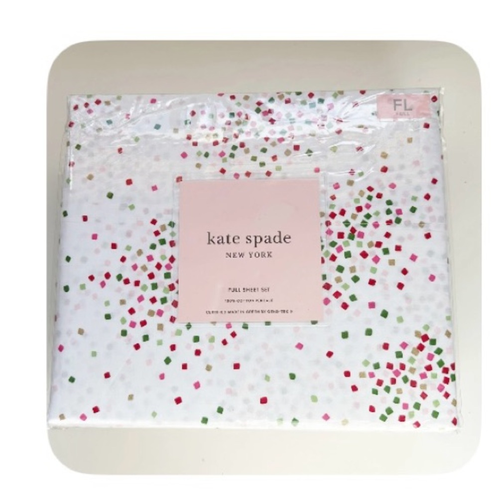 Kate Spade Holiday Confetti Full Sheet Set